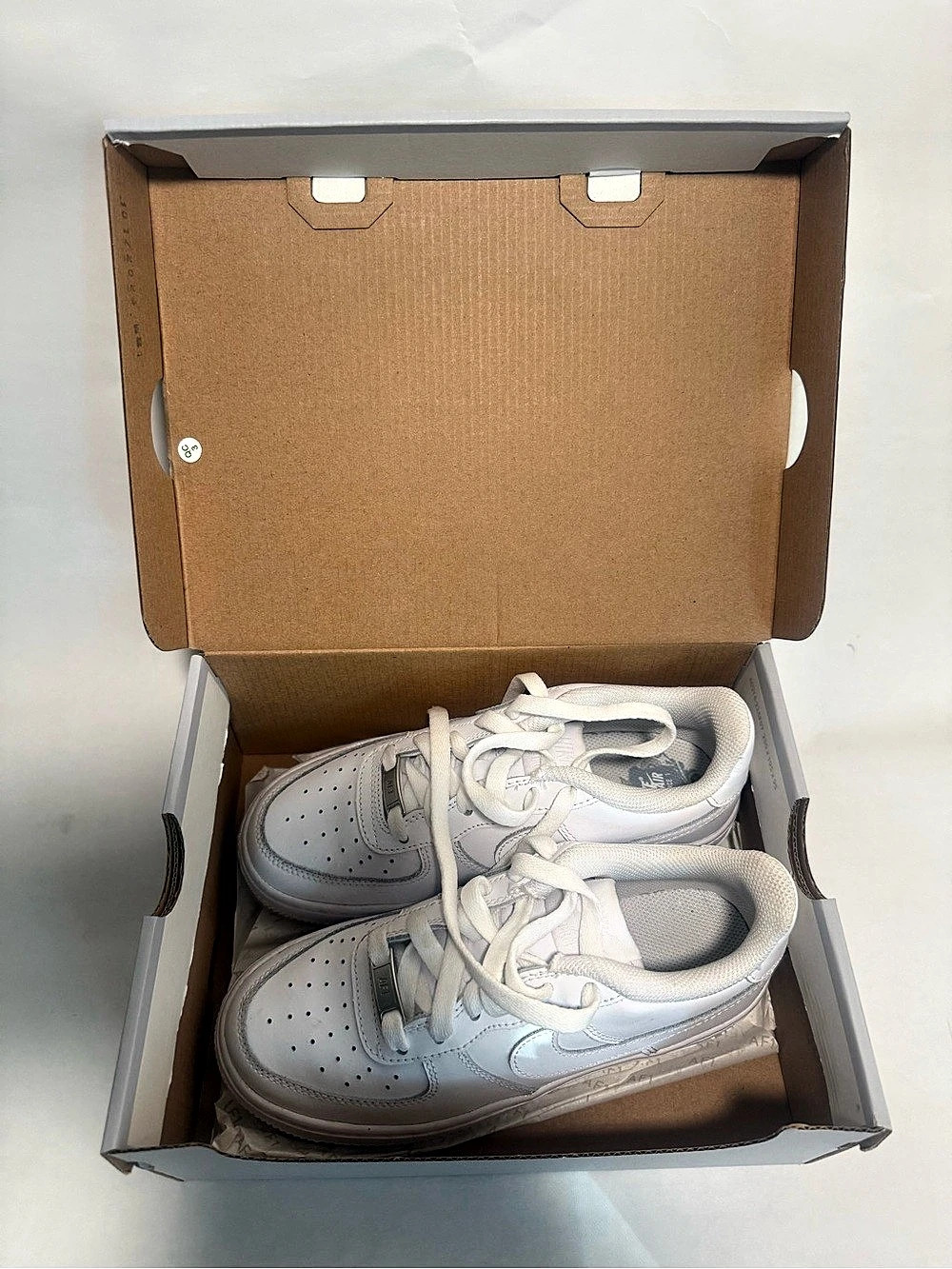 Nike Air Force 1 White Sneakers Size 3Y Like New